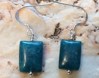 Blue Apatite Dangle Earrings