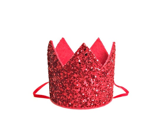 Pet Birthday Crown Glitter Red Animal Party Birthday Party Photo Prop