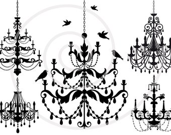 Vintage Chandelier Clip Art Set With Birds Digital Clipart Scrapbooking Home Decor Vintage Chandelier Clip Art Set With Birds Digital Clipart Scrapbooking Home Decor