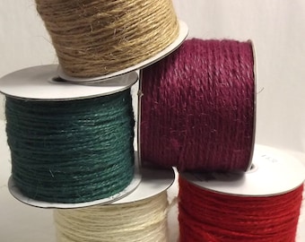 Burgundy Jute Ribbon 100 Yards SALE