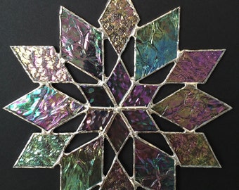 stained glass snowflake suncatcher (design 34B)