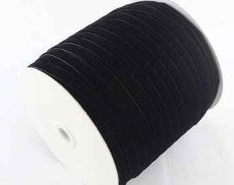 2m/5m/10m, 1/4" (6.5mm), Single Face Velvet Ribbon, Choker Ribbon , Velvet Choker Ribbon in Black