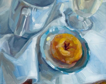Doughnuts for Breakfast #5 (6x6 original oil painting by Shineh)