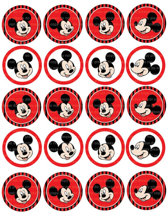 instant dl mickey mouse stickers cupcake toppers 2 inch