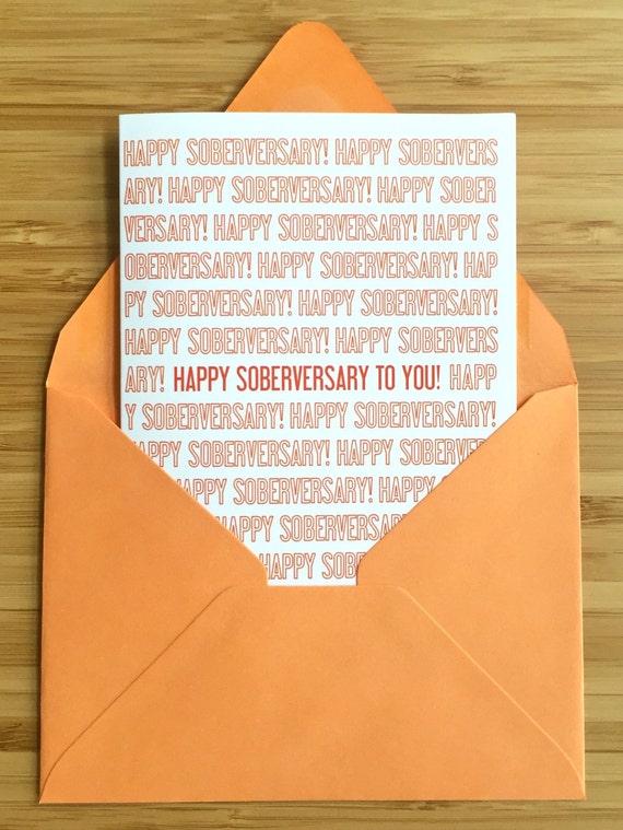 Sobriety card Sobriety Anniversary card. Sober card AA