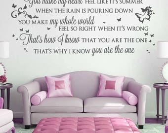 Kodaline The One Lyrics Wall Sticker Decal Art