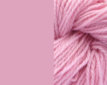 Wool yarn, light pink, bulky 2-ply worsted pure wool knitting yarn 50g/65m cake