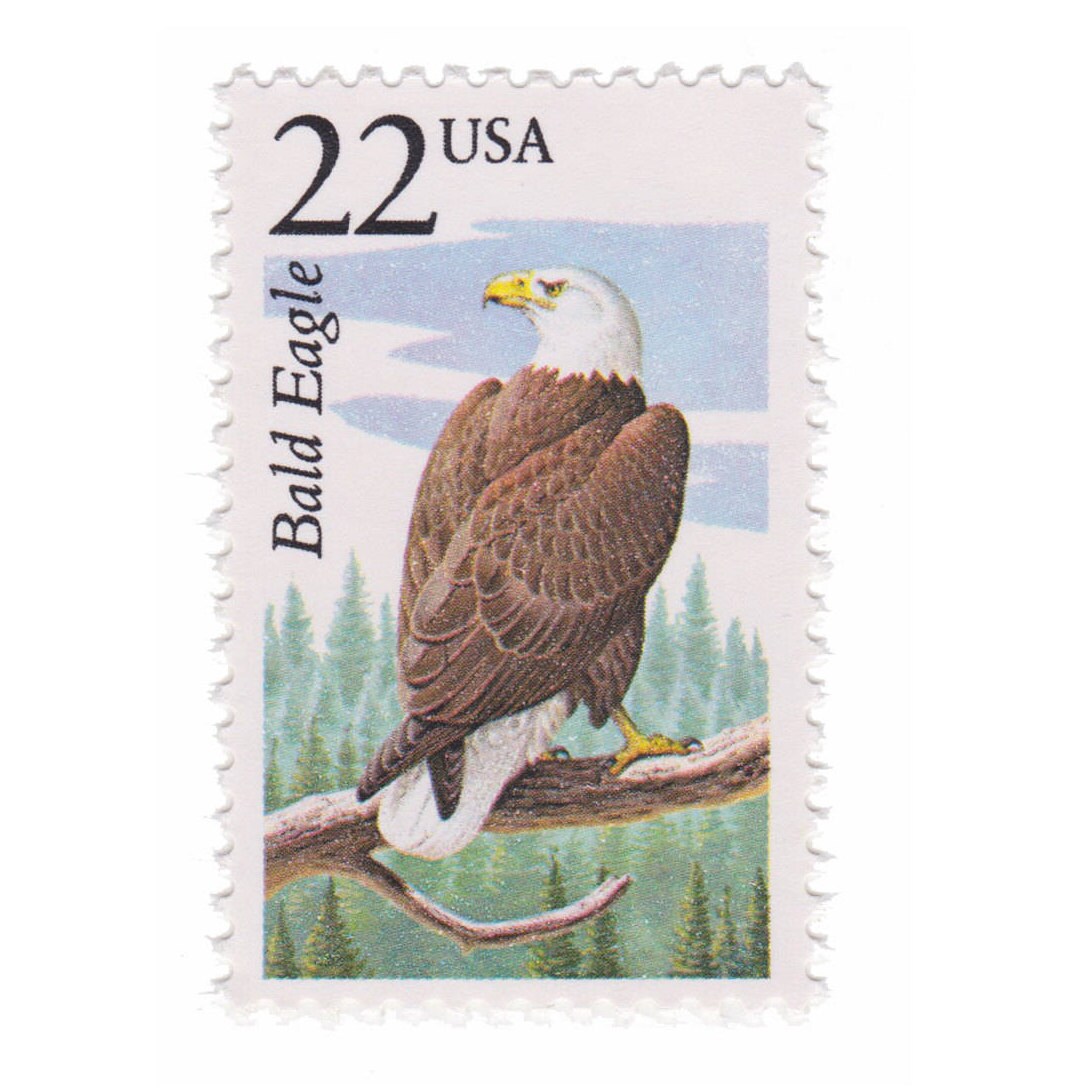 10 Unused Vintage Postage Stamps 1987 22c Bald Eagle North