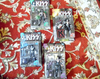 1997 Kiss Action Figures Complete Collection Sealed Unopened Set of Four Collectible Rock n Roll Figurine Kiss Army