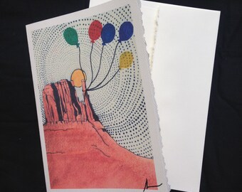 Handmade Birthday Card, Desert, Handmade Card, Monument Valley Card, Utah Desert, Stationary