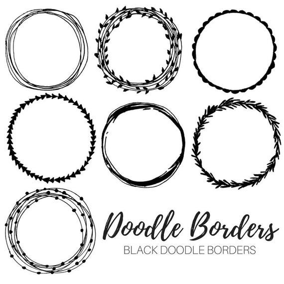 Doodle Circle Border Circle Clip Art Hand Drawn Doodle