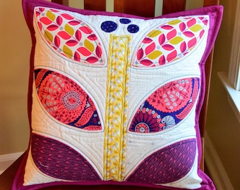 Quilted Flower Pillow Cover