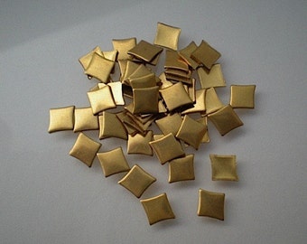 48 tiny brass diamond charms