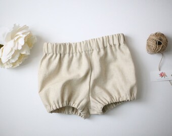 Linen Bloomers, Bubble Shorts, Diaper Cover, Toddler Diaper Cover, Pink Linen Bloomers, Baby Shorts, Purple Bloomers, Gray Diaper Cover
