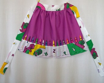 Handmade Barney Crayon Apron
