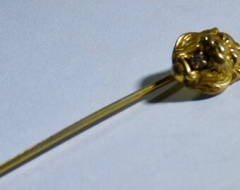 Antique Victorian Goldtone Lion Ascot Stick Pin