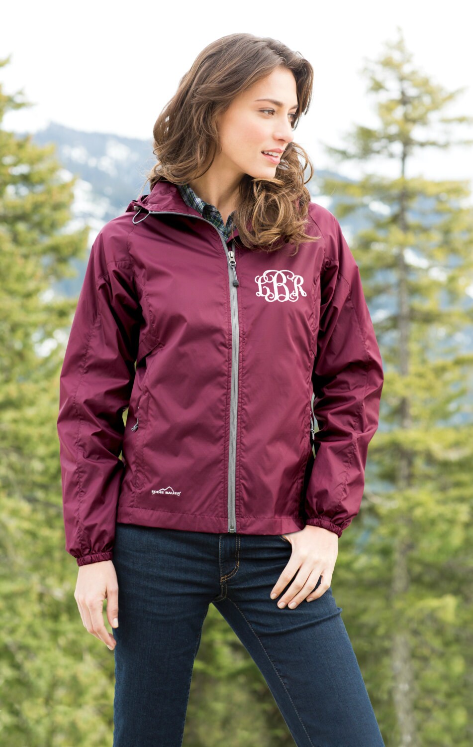 Monogrammed Wind Jacket Eddie Bauer Ladies Rain Jacket Full