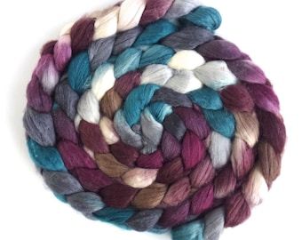 Merino/ Superwash Merino/ Silk Roving - Handpainted Spinning or Felting Fiber, Nanna