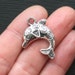 5 Dolphin Charms Antique Silver Tone - SC786