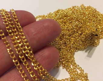 10m Link Curb Chain Gold Plated 3x2mm - CHN59