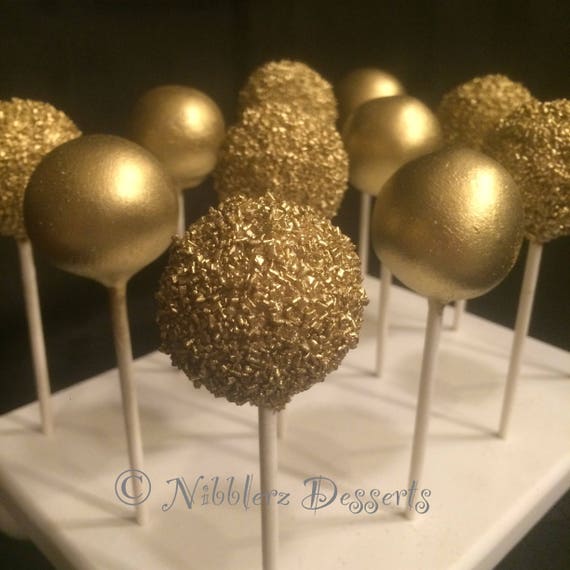 12 Gold or Silver Gem Pops Holiday pops gold cake pops gold