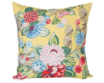 Bouquet Chinois Yellow designer pillow covers - Made to Order - Schumacher