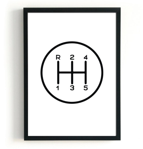 Gear Shift Pattern Print 4 Speed 5 Speed 6 Speed Gift