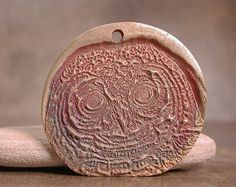 Rustic Owl Totem Pendant, Goldie Bronze Metal Clay, Animal Spirit Jewelry, Divine Spark Designs, SRA