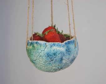 blue and green pottery Planter Ceramic Planter Hanging Planter Plant Pots Ceramic handmade plant pots Blue home decor Indoor Plant Pot