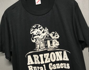 L nos thin vtg 80s Arizona Rural Caucus t shirt