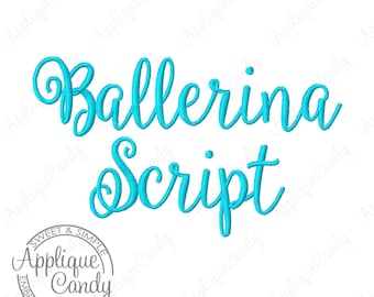 Ballerina Script Embroidery Font - Letters Numbers & Punctuation - 2 Sizes - 1" and 2" Machine Embroidery Font INSTANT DOWNLOAD