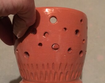 Pottery candle holder