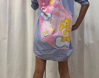Care Bears Dress Shirt Dress Sweet Lolita Dress Vintage 2005 Fabric Eco Size 8