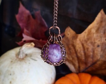 Crystal ball pendant,crystal ball necklace,wiccan necklace, quartz sphere necklace,fortune teller necklace, amethyst sphere necklace