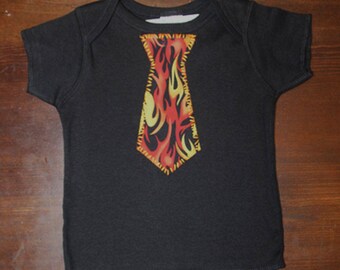 NEW YEAR'S half-price SALE ... baby boys flames tie shirt