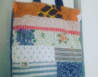 Handmade patchwork shopper bag-handmade patchwork bag