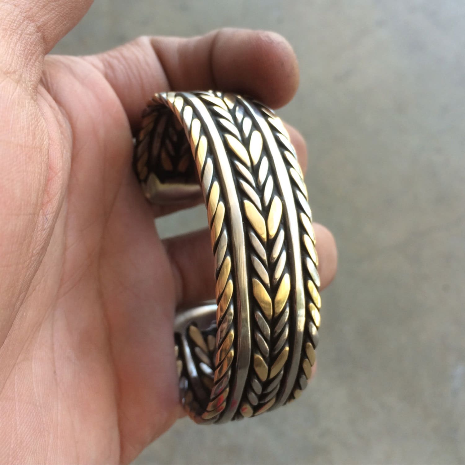 Classy Welder Bracelet stainless and bronze tig rod