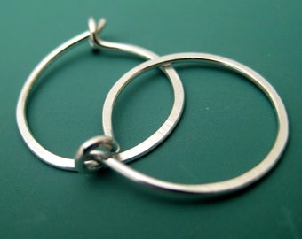 smallest hoops hammered sterling silver