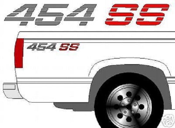 454 SS CHEVROLET Chevy Truck Bedside Decals with your Color 454 SS CHEVROLET Chevy Truck Bedside Decals with your Color