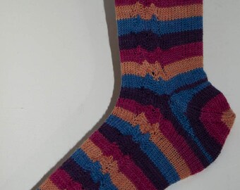 Handknitted Socks in Rainbow Colours