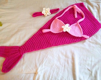 Baby Mermaid Costume - Baby Mermaid Outfit - Baby Mermaid Photo Prop - Newborn through 12 Months - Made to Order
