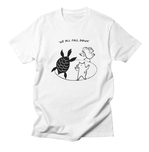 We All Fall Down - Mens - Black and White - T-shirt / Tee - iOTA iLLUSTRATiON