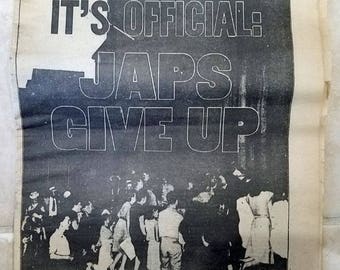 New York Daily News - August 15, 1945 - It's Official JAPS GIVE UP