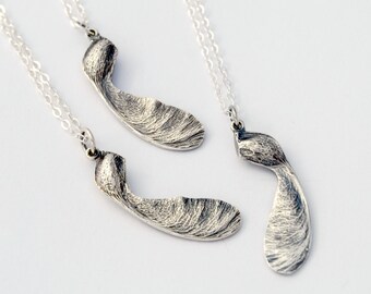Maple seed necklace cast samara necklace sugar maple necklace