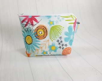 Believe You Can Florals Zipper Notions Pouch, Mini Zippered Wedge Bag, Craft Pouch NP0052