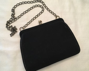 Vintage Black Fabric Evening Bag