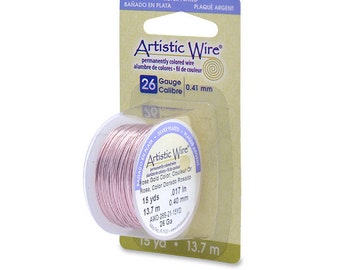 Artistic Wire 26 Gauge Silver Plated Rose Gold 43132 Dispenser 10Yds Round Wire, Jewelry Wire, Craft Wire, Silver Plated Wire, Wire Wrapping