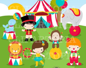 Circus Digital Clipart for Personal and Commercial use / INSTANT DOWNLOAD