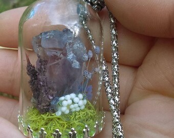 Large Amethyst Crystal Terrarium