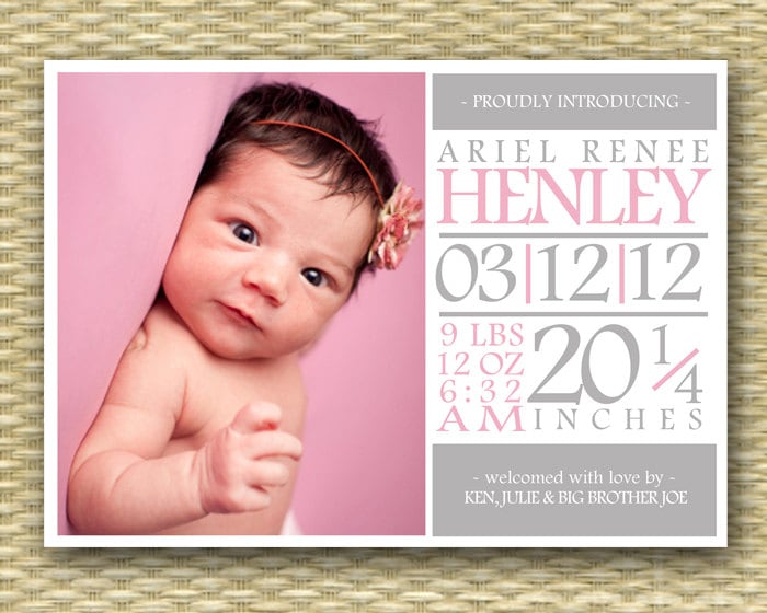 announcements baby girl